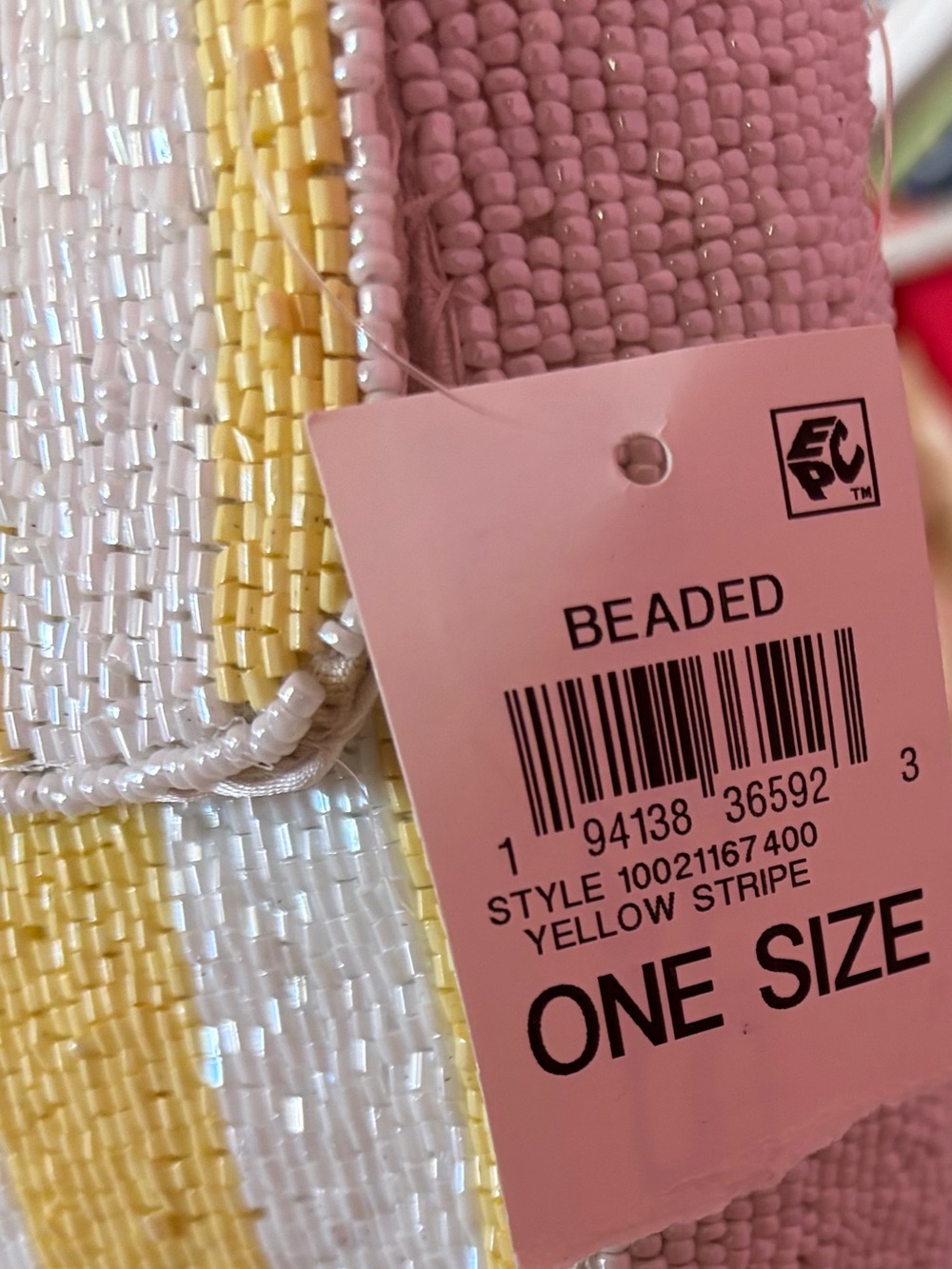 NWT Viral Striped Hand Beaded Shoulder Bag - Picture 7 of 7